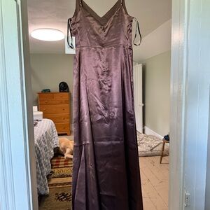 Birdy Grey Catherine Shiny Chocolate Bridesmaid Dress